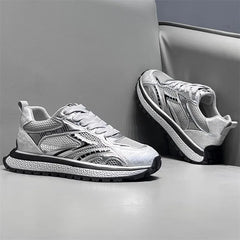 Chunky Sneaker Men Designer Retro Soft Sole Sport Shoes Fashion Casual Leather Fabric Breathable Height Increased Platform Shoes