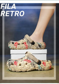 Plus Size 47 Summer Men Sandals Clogs Outdoor Garden Clogs Hole Shoes Male Casual Shoes Water Shoes Comfort Home Soft Slippers
