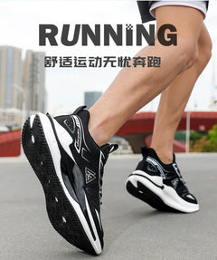 Lightweight Breathable Running Shoes Men Popcorn Shock Absorption Sneakers Flexible Anti Slip Outdoor Sports Shoes Summer Autumn