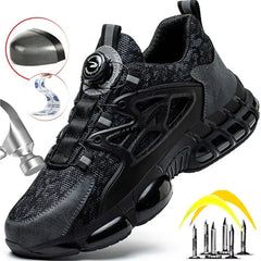 ZLMY Rotating Button Safety Shoes Men Steel Toe Sneakers Air Cushion Work Shoes Man Puncture Proof Work Safety Boots Protective
