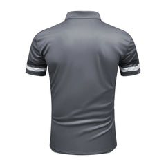 Men Summer Short Sleeve Spell Color Polo Shirt , Men Slim Fit Sport Golf Polo Shirt .