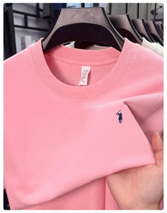 100% cotton men's short sleeve T-shirt fashion brand Paul Pony embroidery summer new high-end comfortable casual round neck top