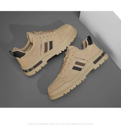 Oulylan Men's Luxury Running Shoes Breathable Skateboarding Shoes Black Thick Soled Comfortable Casual Sports Shoes Denim Boots