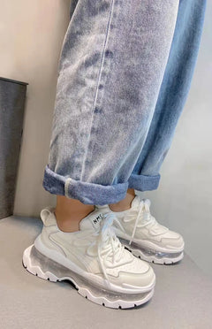 Shoes Women Sneakers Fashion Sole Design Light Color Summer Chunky Luxury Casual Sports Lace-up Basic Walking Shoes