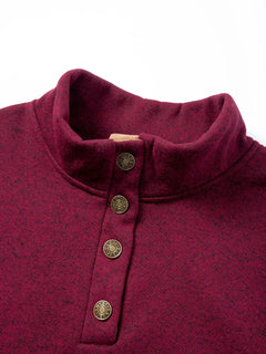 Spring Autumn Men's Casual Pullover Button Down Stand Collar Henley Polo Coats Long Sleeve Stand Collar Sweatshirts for Sport