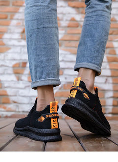 Work Safety Shoes Men's Safety Boots Anti-smash Work Shoes with Steel Toe Shoes Men Work Boots Anti-stab Safety Sneakers Male