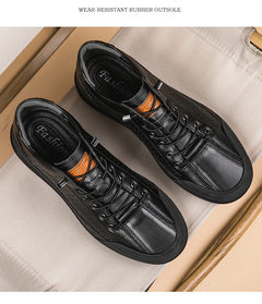 Genuine Leather Casual Shoes for Men 6CM Height Increase Sports Shoes High Quality Flats Shoes Male Brand Office Work Shoe