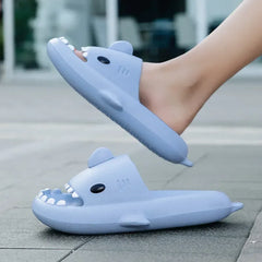 2024 Summer Shark Slippers Women Slides Men Bathroom Flip Flops Home Anti-Skid Flat Shoes Outdoor Fins Removable Slides Sandals