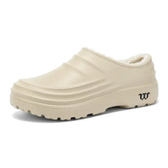 New Unisex Fashion Cotton Slippers Men Winter Warm Home Cotton Shoes Waterproof Garden Shoes Indoor Slip on Concise Shoes Woman