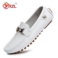 YRZL Men's Loafers Dress Office Shoes Men PU Leather Casual Shoes Lightweight Breathable Comfortable Slip on Driving Shoes Men