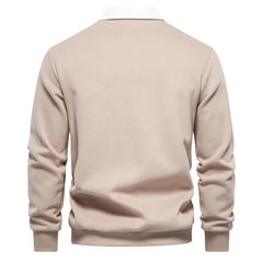 2023 New Autumn Fashion Design Polo Neck Sweatshirts for Men Casual and Social Wear Quality Cotton Mens Sweatshirts